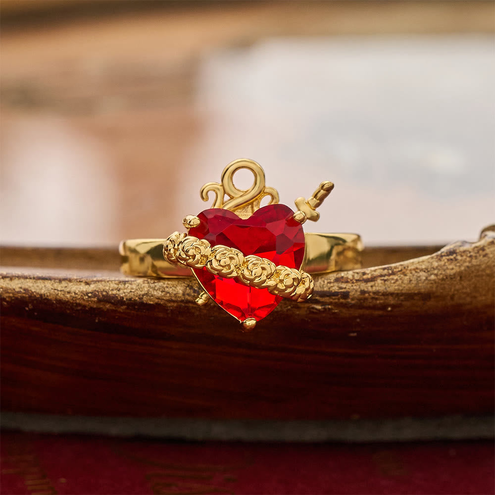 Sculpted Sacred Heart Open Band Ring: Emblem Of Tender Heavenly Shelter