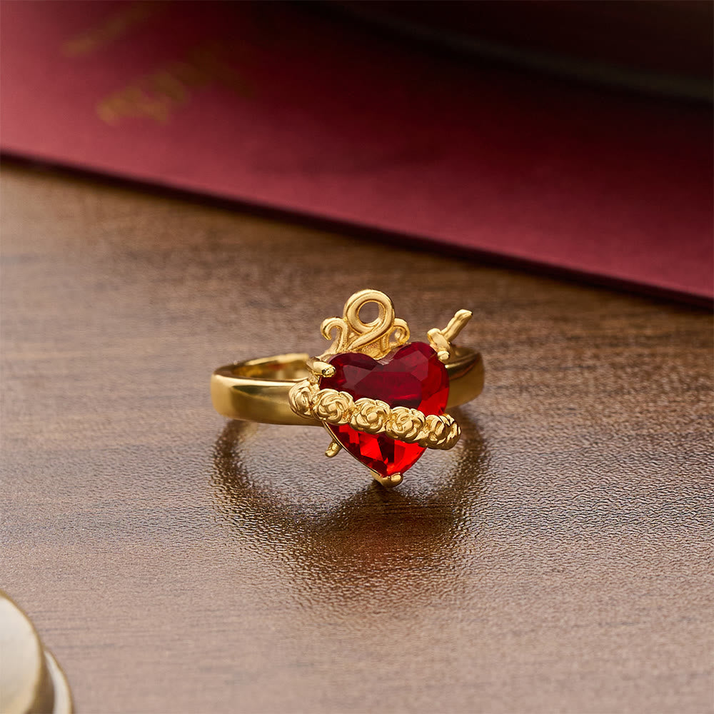 Sculpted Sacred Heart Open Band Ring: Emblem Of Tender Heavenly Shelter
