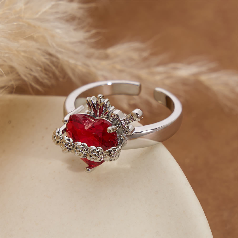 Sculpted Sacred Heart Open Band Ring: Emblem Of Tender Heavenly Shelter