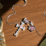 Silver Cross & Heart