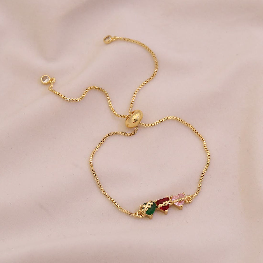 Trio Connected Heart Gem Jewelry Set: Token of Unbroken Celestial Bond