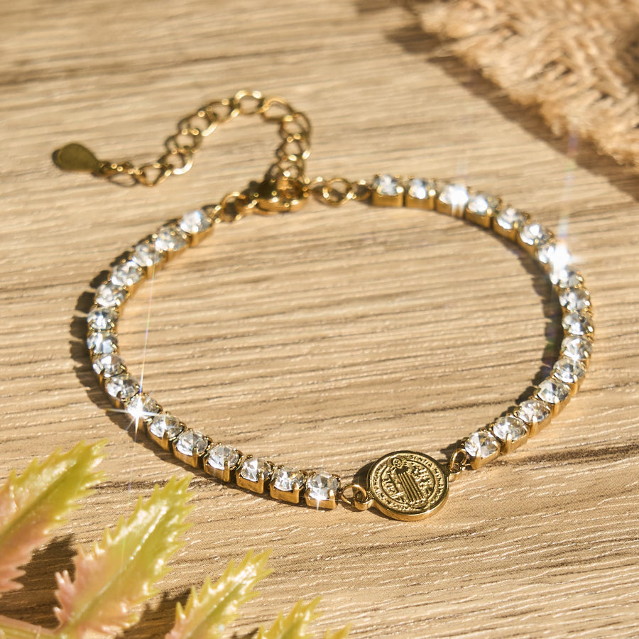 Polished St. Benedict Crystal Bracelet: Token of Abiding Celestial Guidance