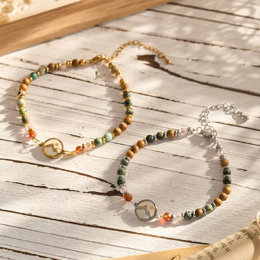 Wilderness Inspire Mountain Charm Bracelet: Symbol of Quiet Sacred Serenity