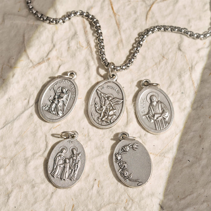 Oval Double Sided Sacred Image Medal Necklace: Bearer of Soft Sacred Serenity
