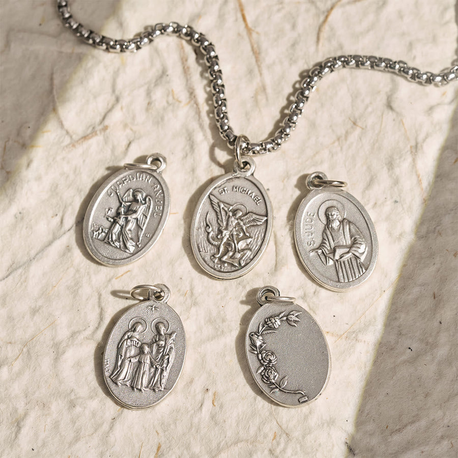 Oval Double Sided Sacred Image Medal Necklace: Bearer of Soft Sacred Serenity