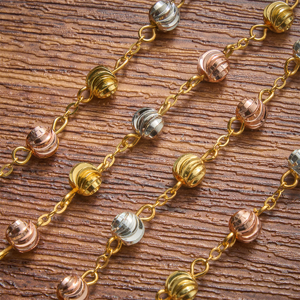 Dainty Textured Bead Our Lady of Guadalupe Crucifix Bracelet: Bearer of Enduring Sacred Grace