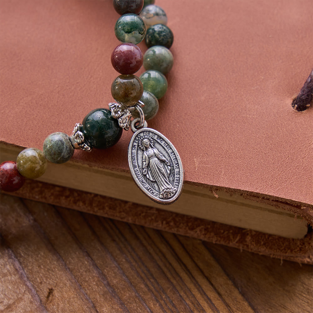 Saint Benedict & Miraculous Crystal Crucifix Bracelet: Bearer of Sacred Strength