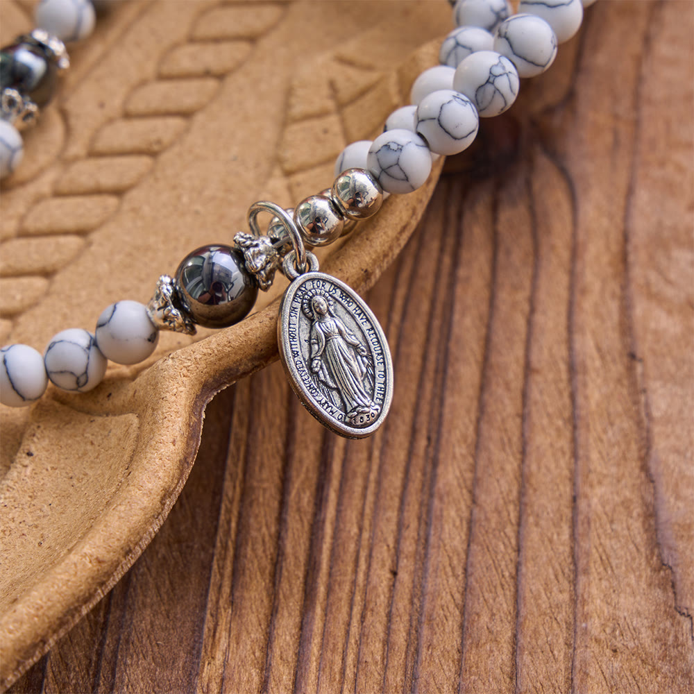 Saint Benedict & Miraculous Crystal Crucifix Bracelet: Bearer of Sacred Strength