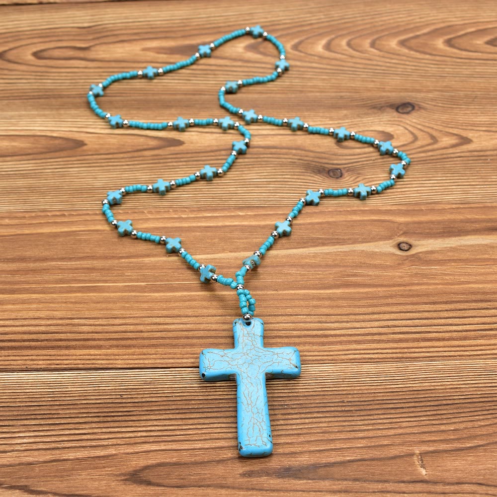 Statement Veined Cross Necklace: Symbol of Celestial Blessing