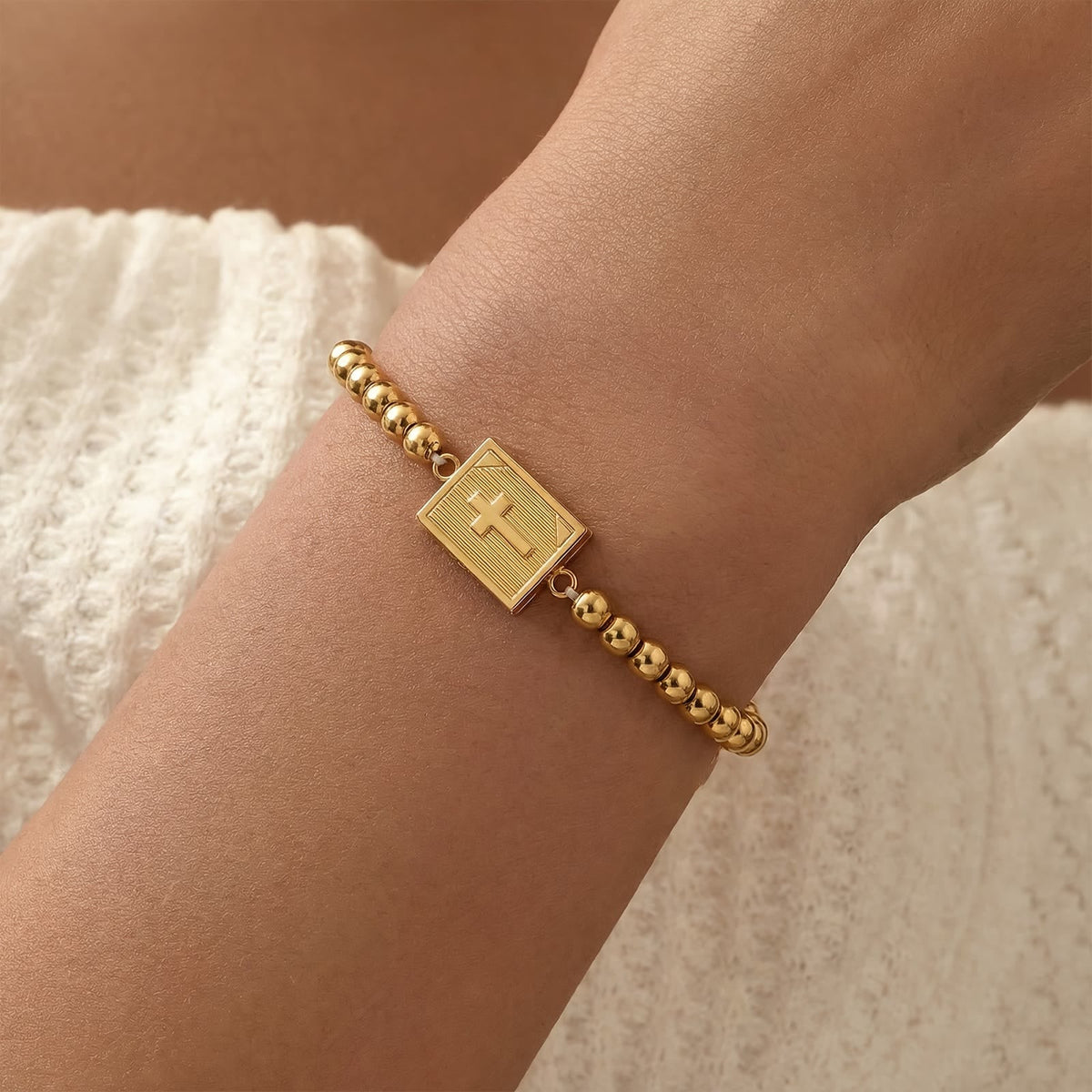 Openable Book‑Shaped Cross Locket Bead Bracelet: Token of Treasured Inner Devotion