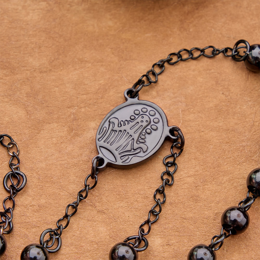 Timeless Engraved Medal Rosary & Crucifix: Emblem of Abiding Sacred Devotion