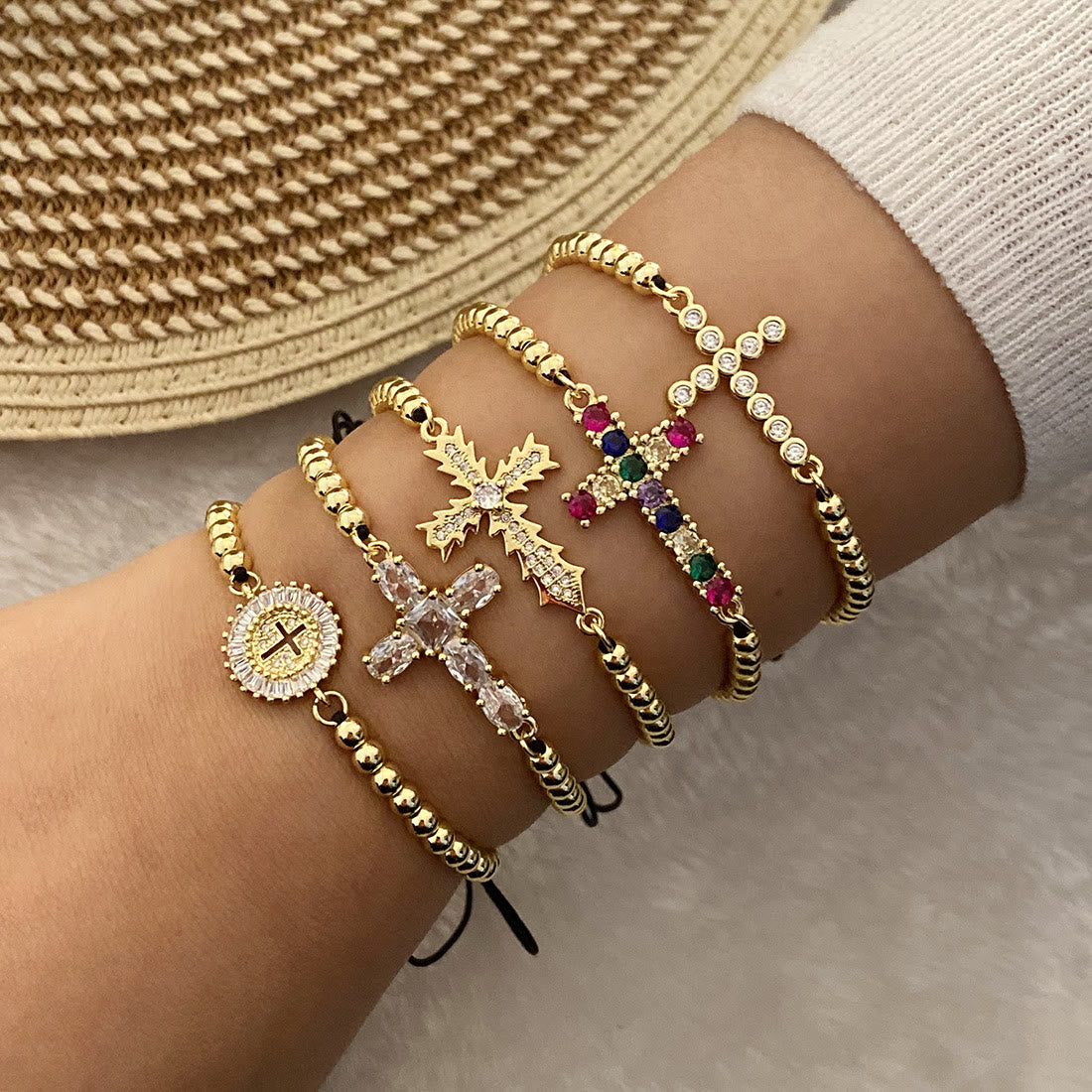 Multi‑Style Cross Charm Pull‑Cord Bracelet: Emblem of Abiding Spiritual Grace