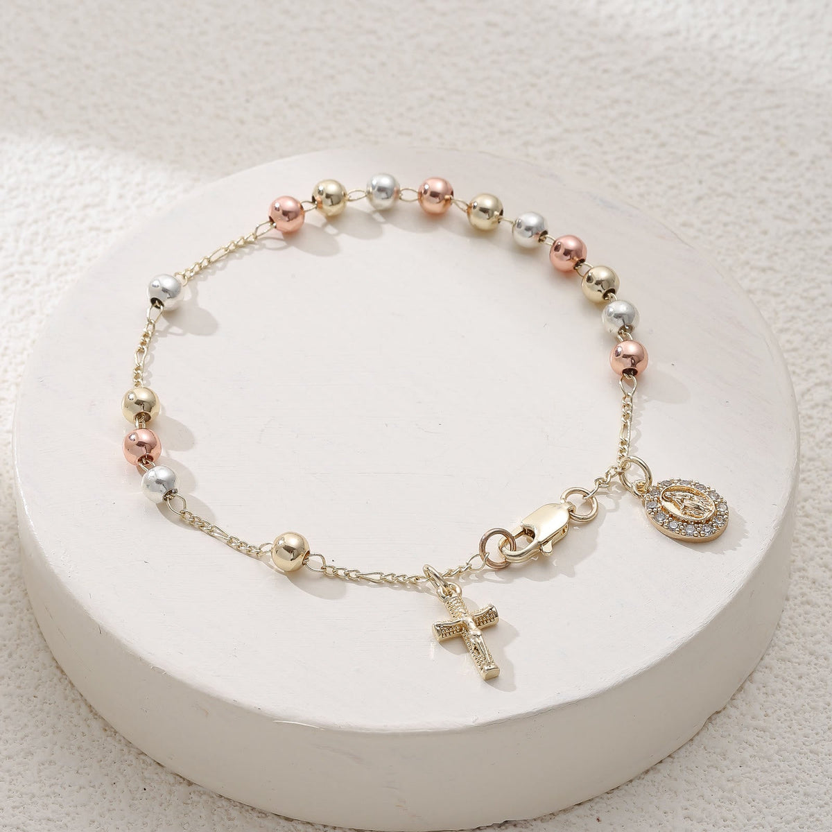 rucifix Bracelet with Our Lady & St. Benedict Medal: Emblem of Divine Solace
