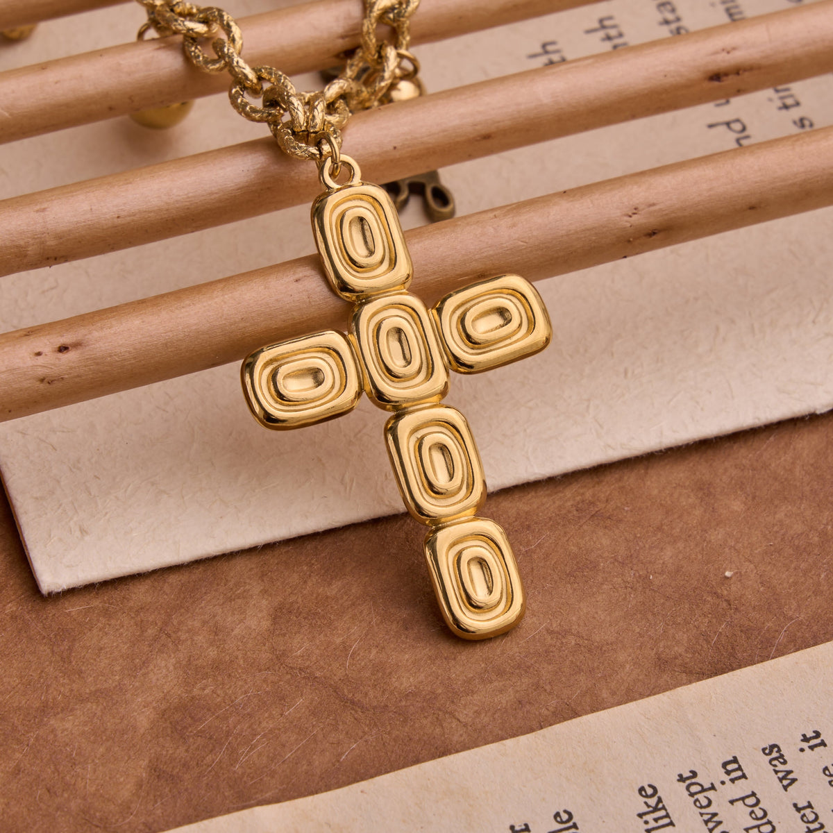 Artisan‑Textured Multi‑Dangle Cross Necklace: Badge of Spiritual Aspiration