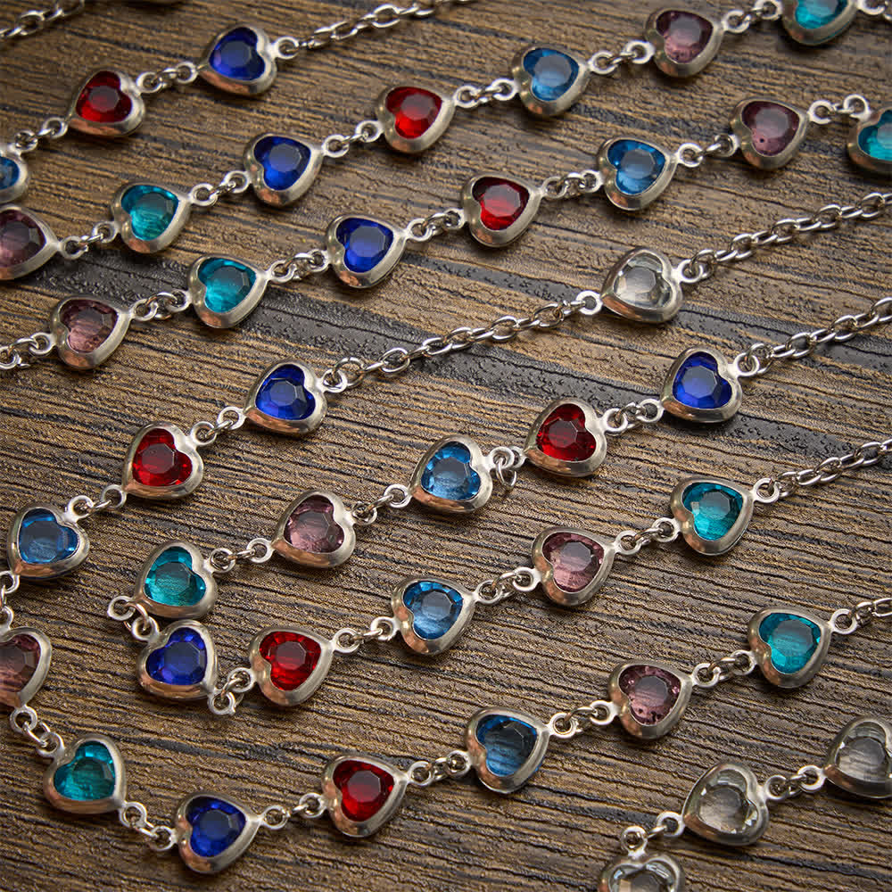 Silver‑Toned Heart‑Zircon Rosary With St.Benedict Medallion: Emblem of Gentle Heavenly Grace