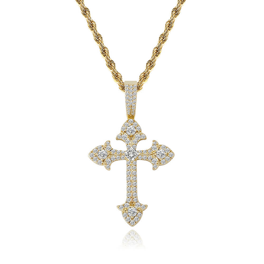 Sparkling Pavé‑Set Cross Pendant Necklace: Token Of Noble Divine Shelter