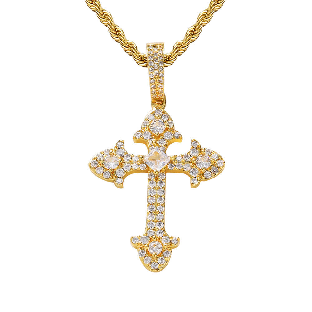 Sparkling Pavé‑Set Cross Pendant Necklace: Token Of Noble Divine Shelter