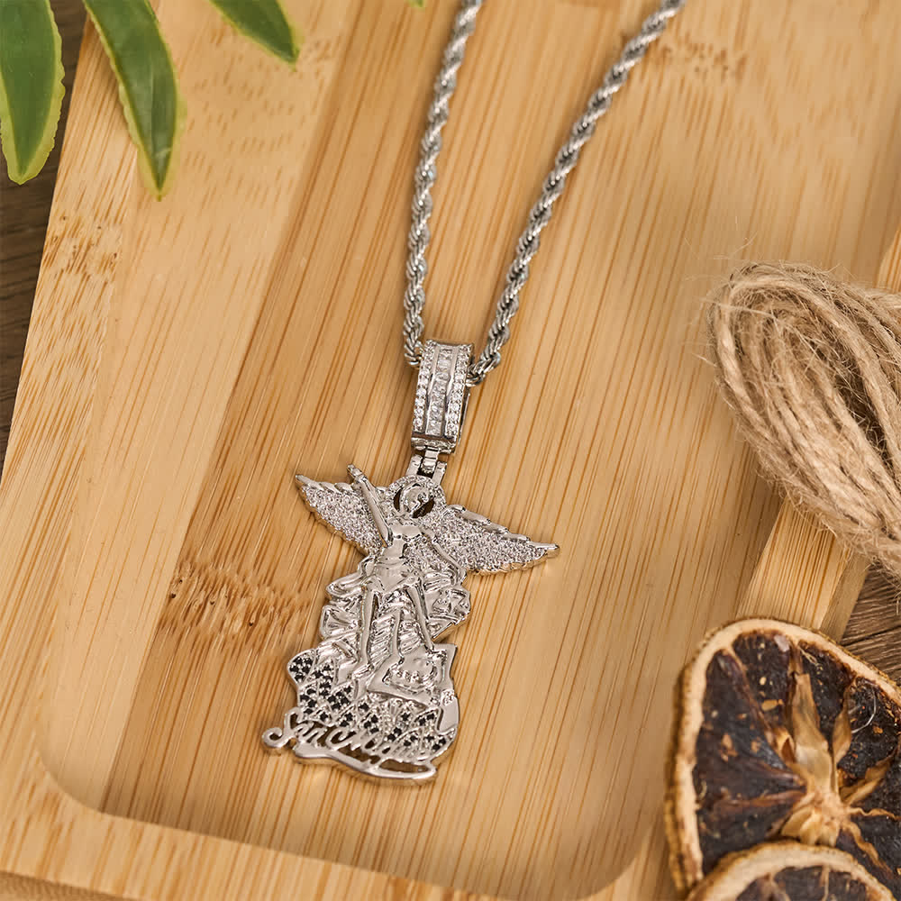 Intricate Jeweled St. Michael Pendant Necklace: Token Of Noble Divine Triumph