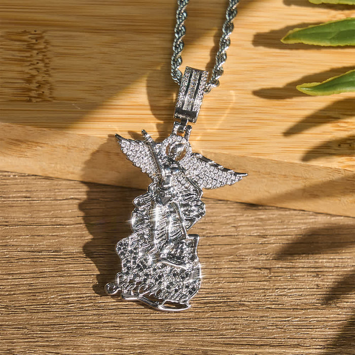 Intricate Jeweled St. Michael Pendant Necklace: Token Of Noble Divine Triumph