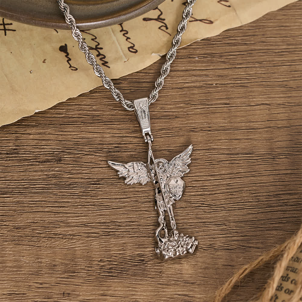Ornate 3D‑Cast St. Michael Character Chain: Symbol Of Unwavering Heavenly Valor