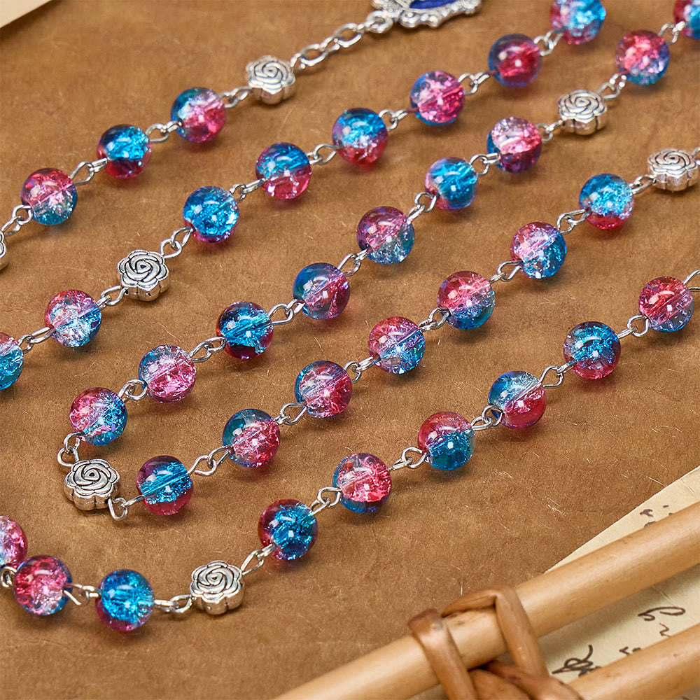 Ornate Filigree Our Lady Rosary: Emblem Of Gentle Maternal Blessing