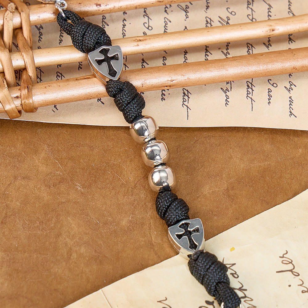 Sturdy Paracord Rosary With Sculpted Crucifix: Totem Of Abiding Divine Fortification