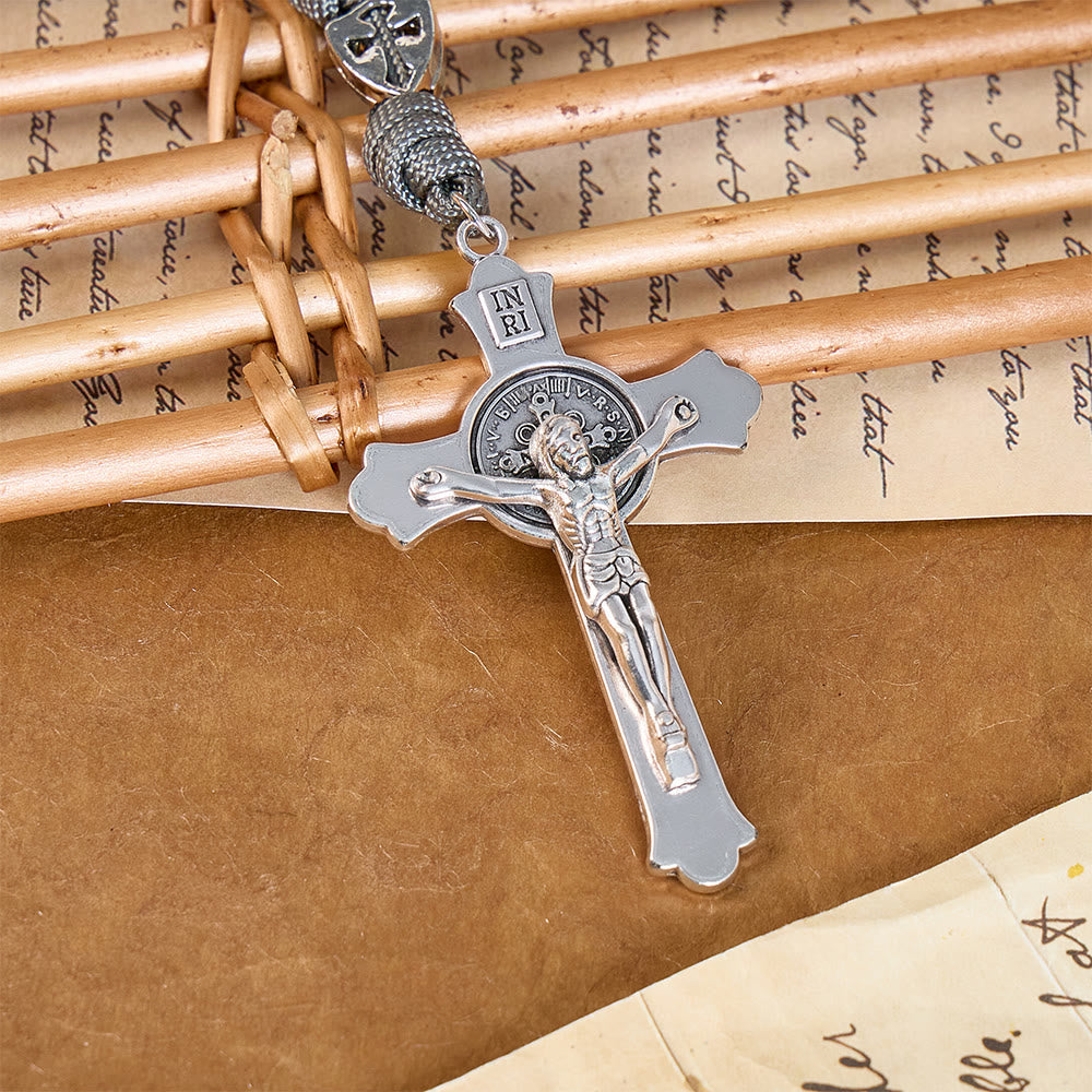 Sturdy Paracord Rosary With Sculpted Crucifix: Totem Of Abiding Divine Fortification