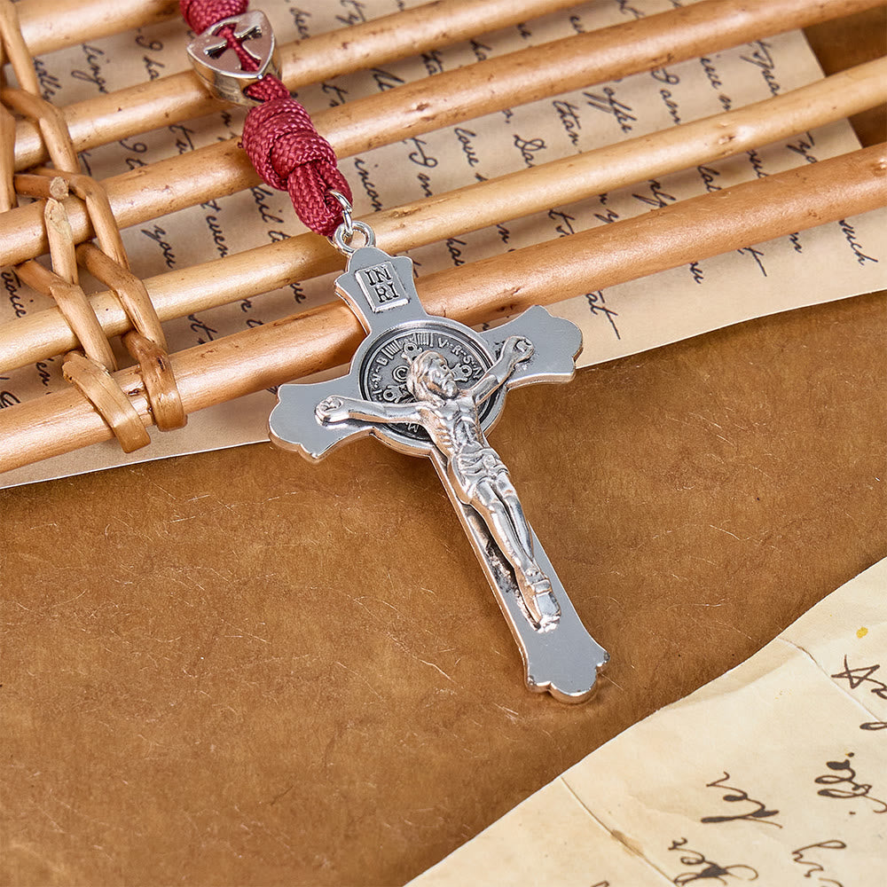 Sturdy Paracord Rosary With Sculpted Crucifix: Totem Of Abiding Divine Fortification