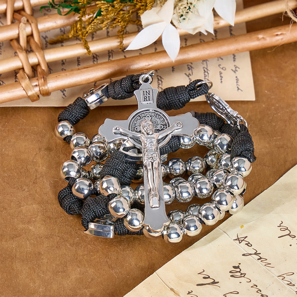 Sturdy Paracord Rosary With Sculpted Crucifix: Totem Of Abiding Divine Fortification
