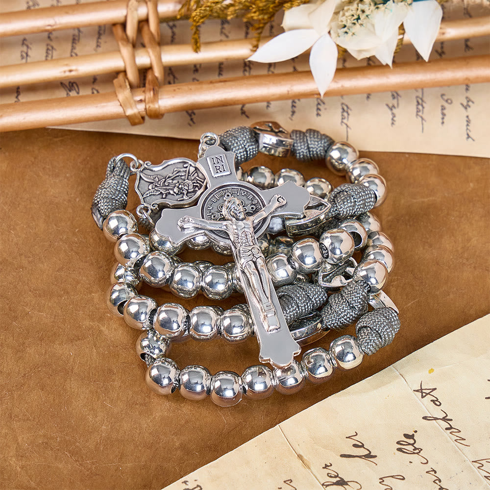 Sturdy Paracord Rosary With Sculpted Crucifix: Totem Of Abiding Divine Fortification