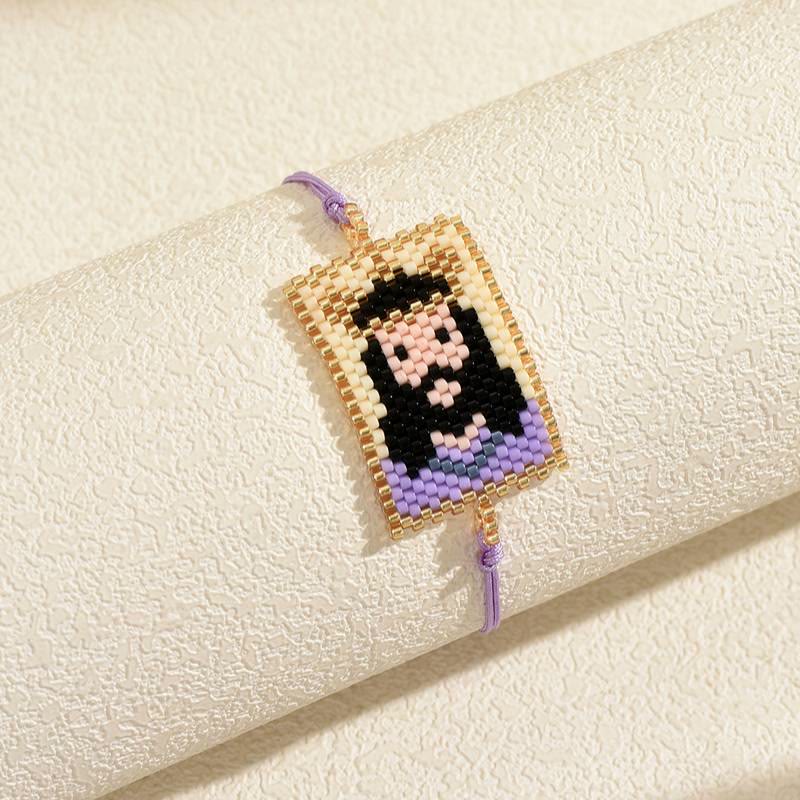 Multi-Style Holy Portrait Seed Bead Bracelet: Sign Of Tender Timeless Sacred Joy