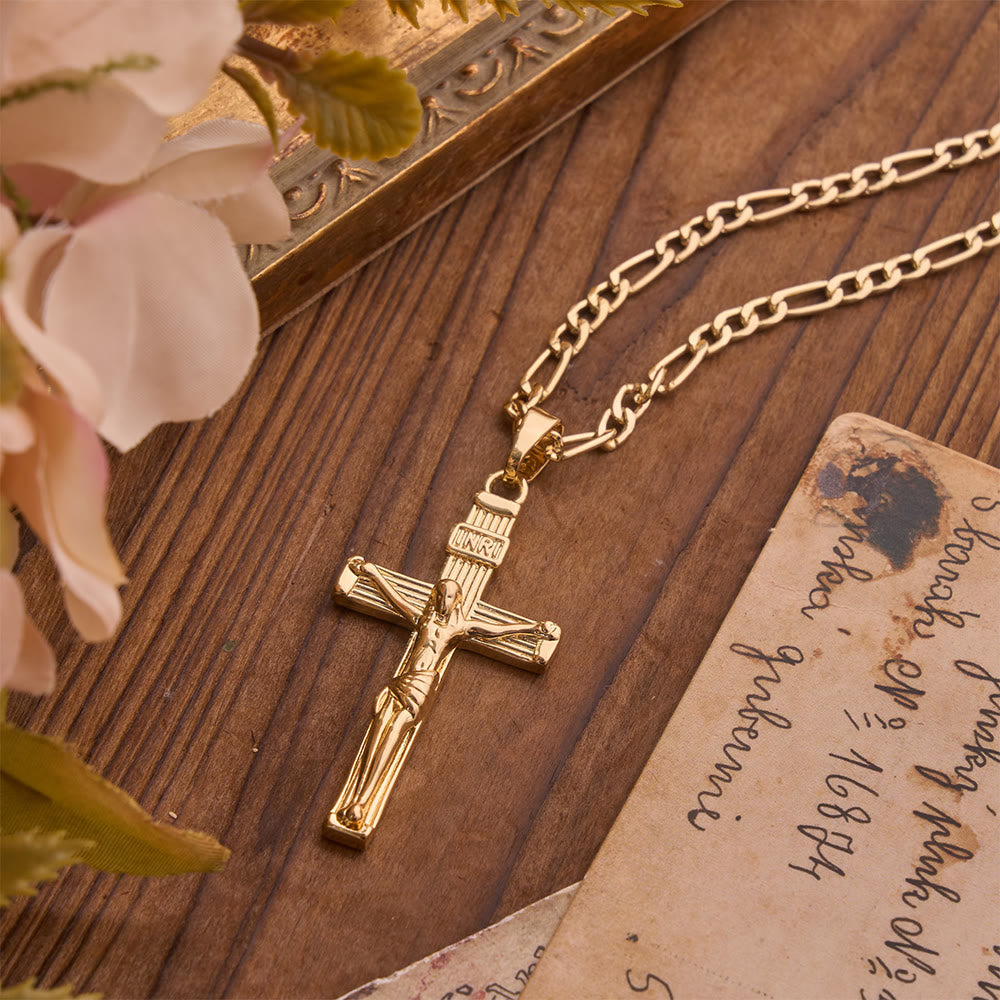 Detailed Copper Crucifix Pendant Necklace: Token Of Unending Divine Love