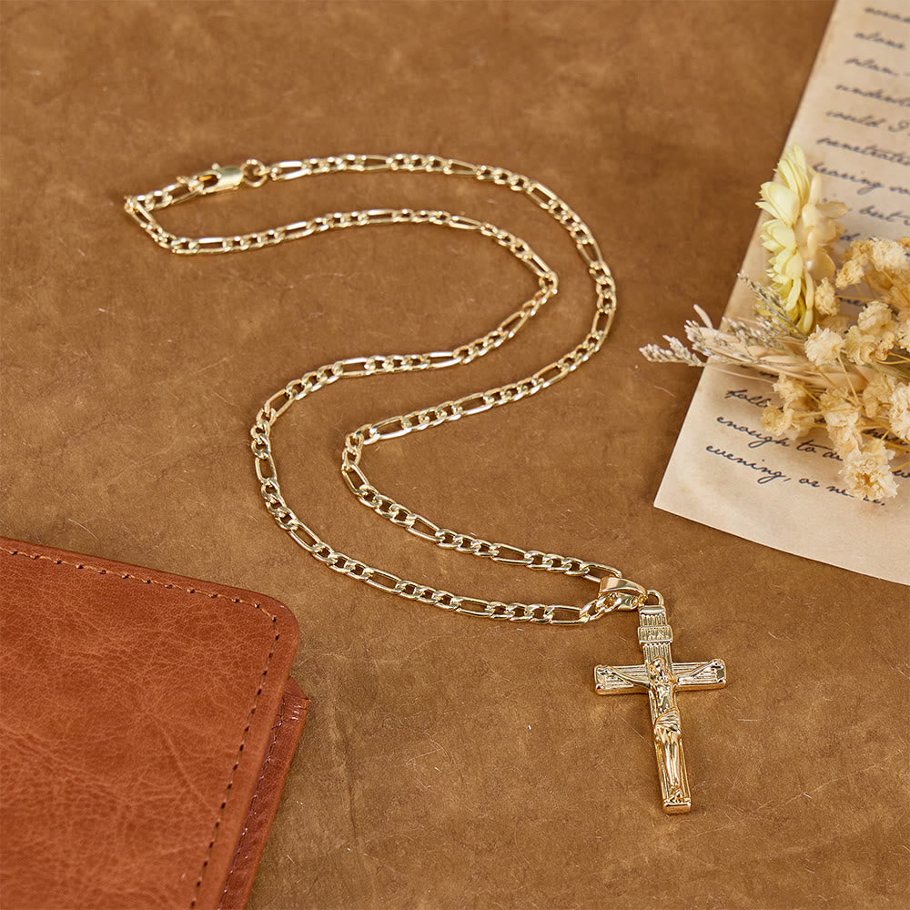 Detailed Copper Crucifix Pendant Necklace: Token Of Unending Divine Love