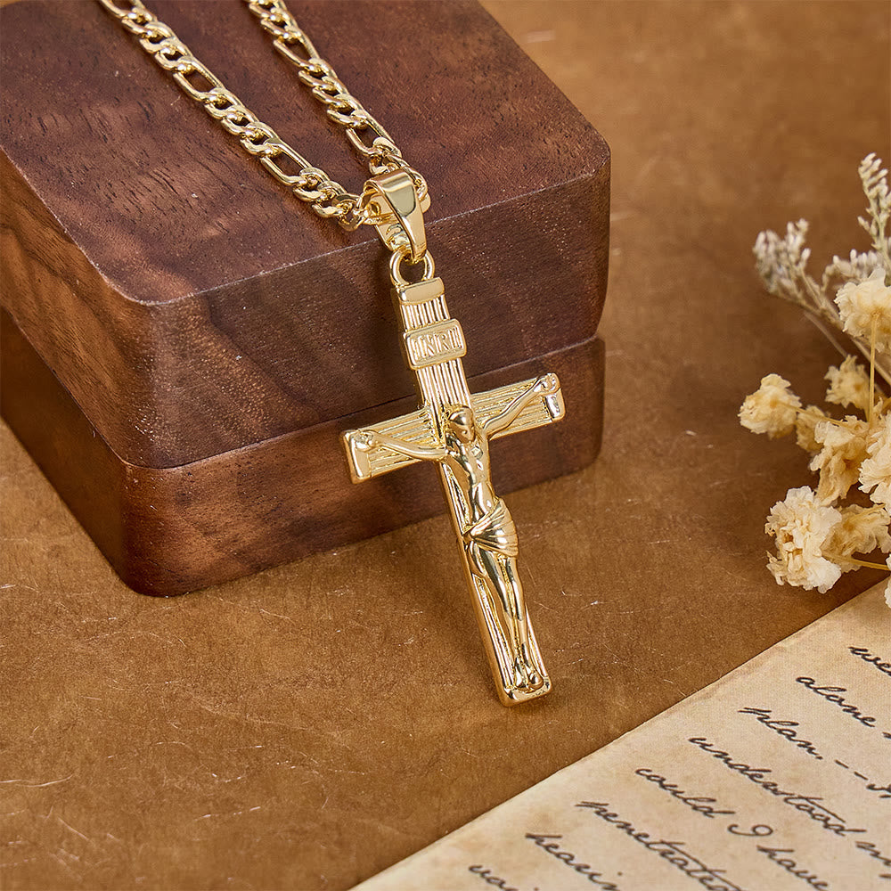 Detailed Copper Crucifix Pendant Necklace: Token Of Unending Divine Love