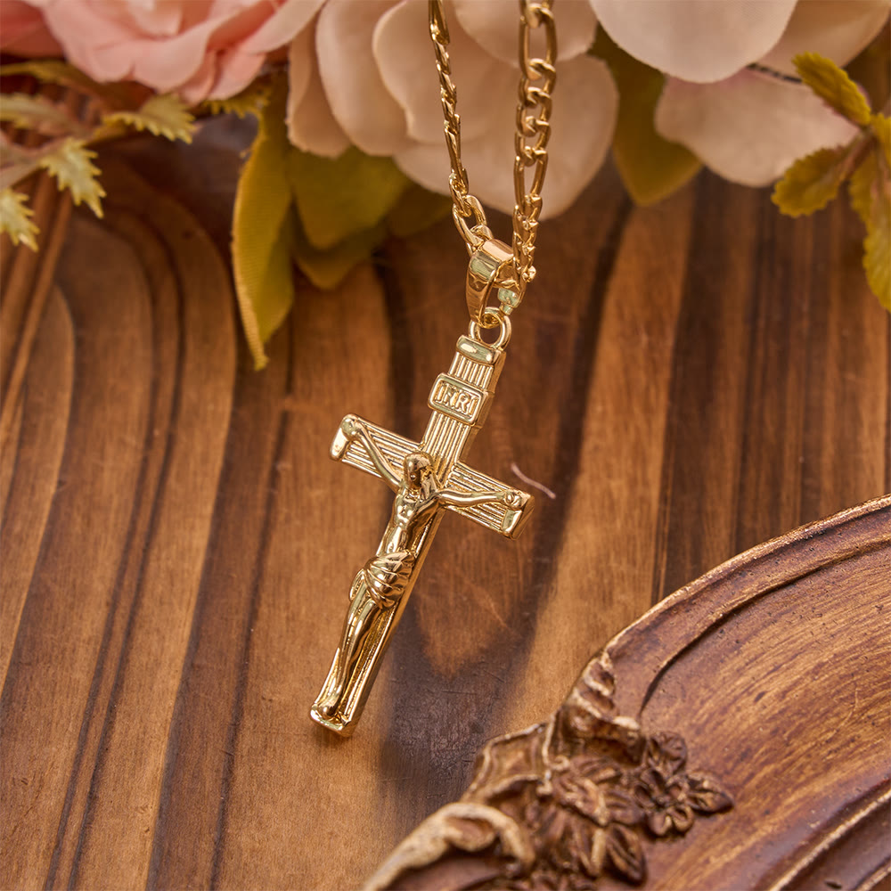 Detailed Copper Crucifix Pendant Necklace: Token Of Unending Divine Love