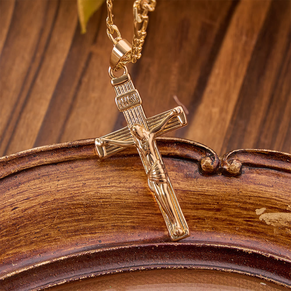 Detailed Copper Crucifix Pendant Necklace: Token Of Unending Divine Love