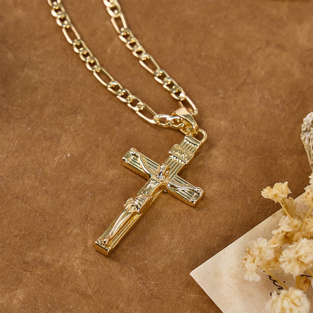 Detailed Copper Crucifix Pendant Necklace: Token Of Unending Divine Love