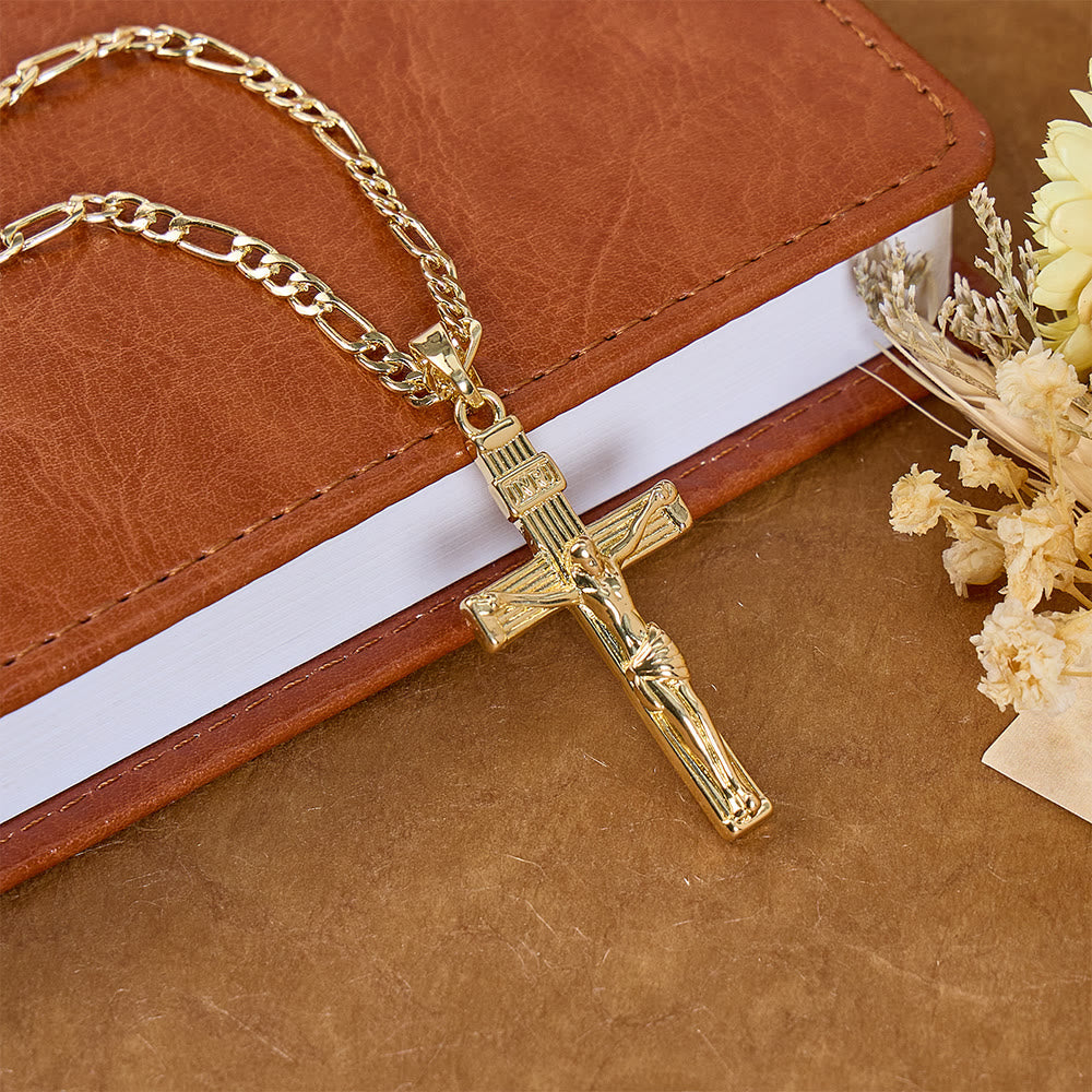 Detailed Copper Crucifix Pendant Necklace: Token Of Unending Divine Love