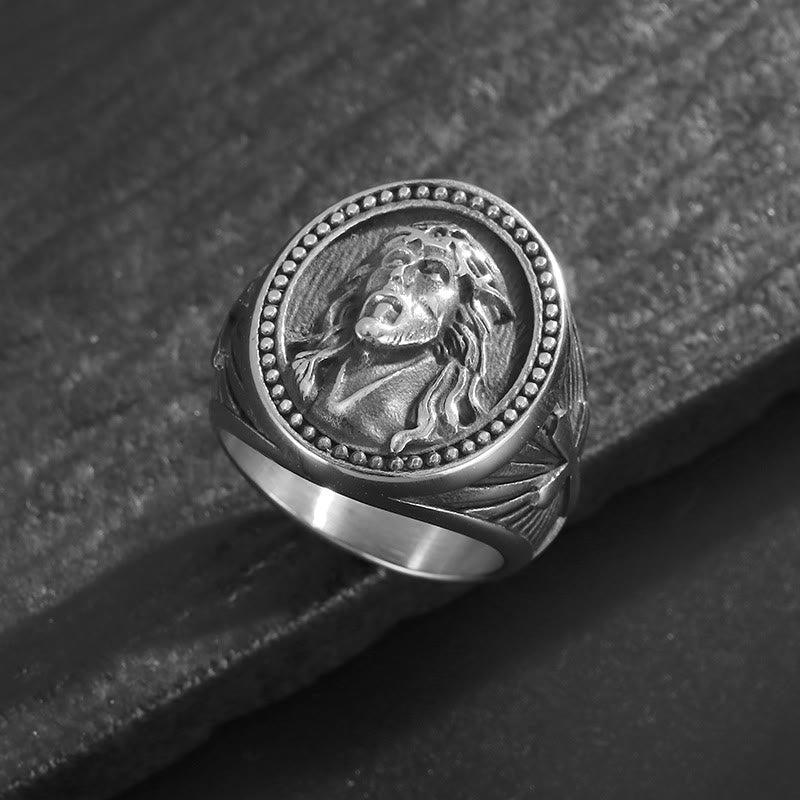Bold Wide Band Jesus Portrait Ring: Token Of Abiding Heavenly Salvation