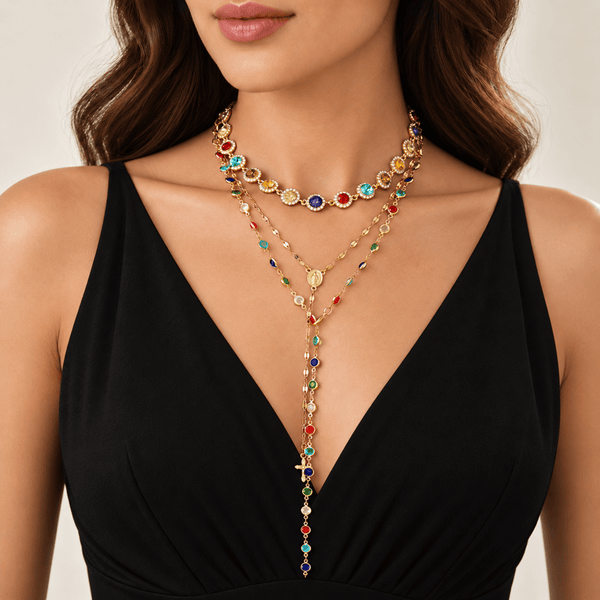 Elegant Y-Shape Cross Layered Necklace: Symbol Of Calm Abiding Peace