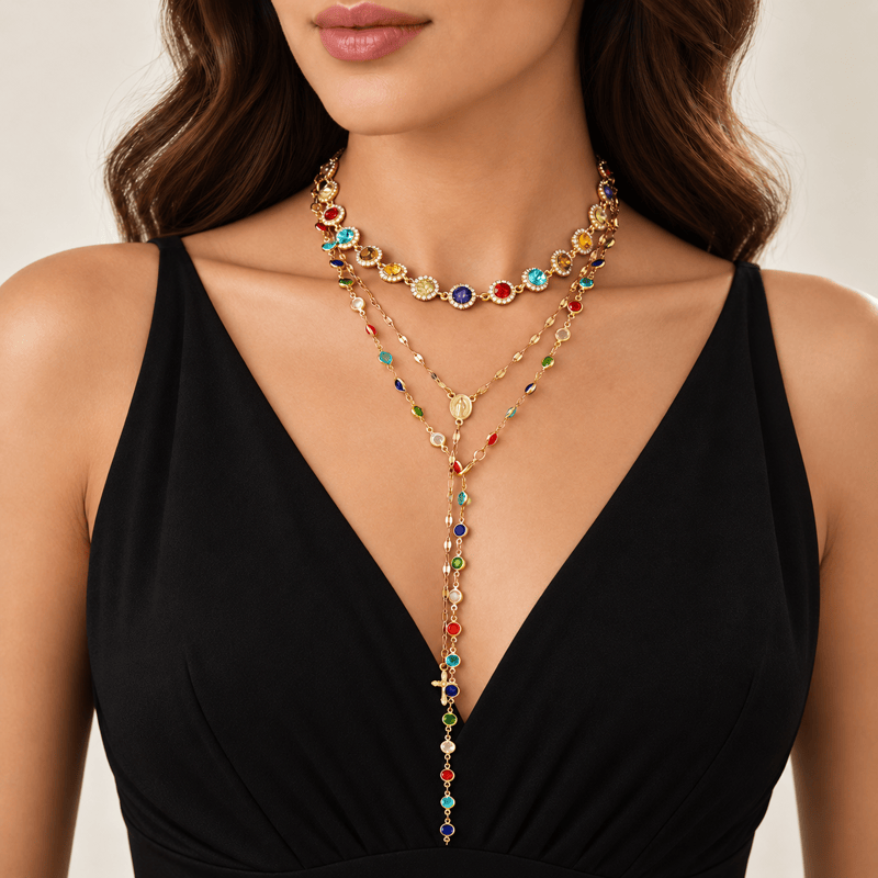 Elegant Y-Shape Cross Layered Necklace: Symbol Of Calm Abiding Peace