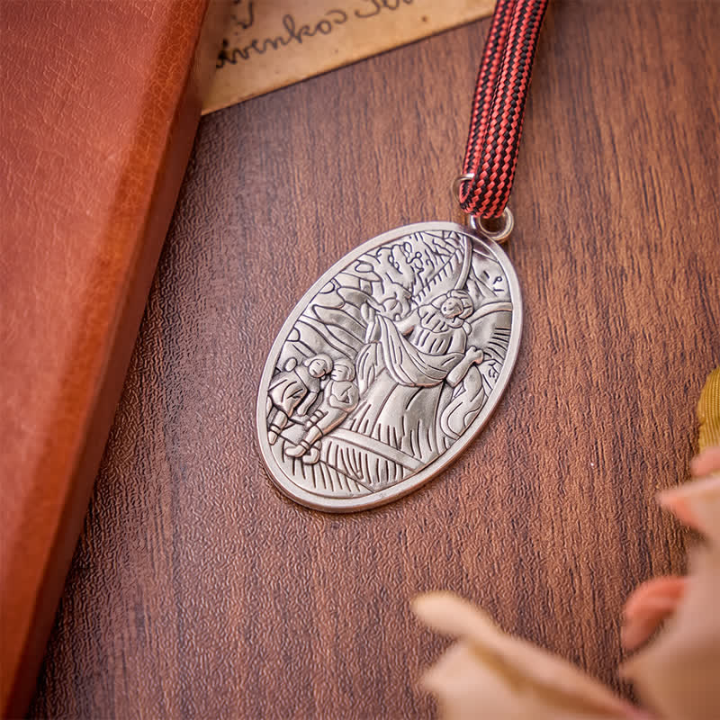 Burgundy Paracord St.Michael Archangel Pocket Rosary: Emblem of Brave Heavenly Grace