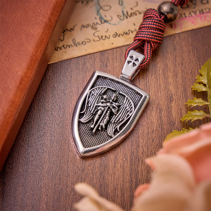 Burgundy Paracord St.Michael Archangel Pocket Rosary: Emblem of Brave Heavenly Grace