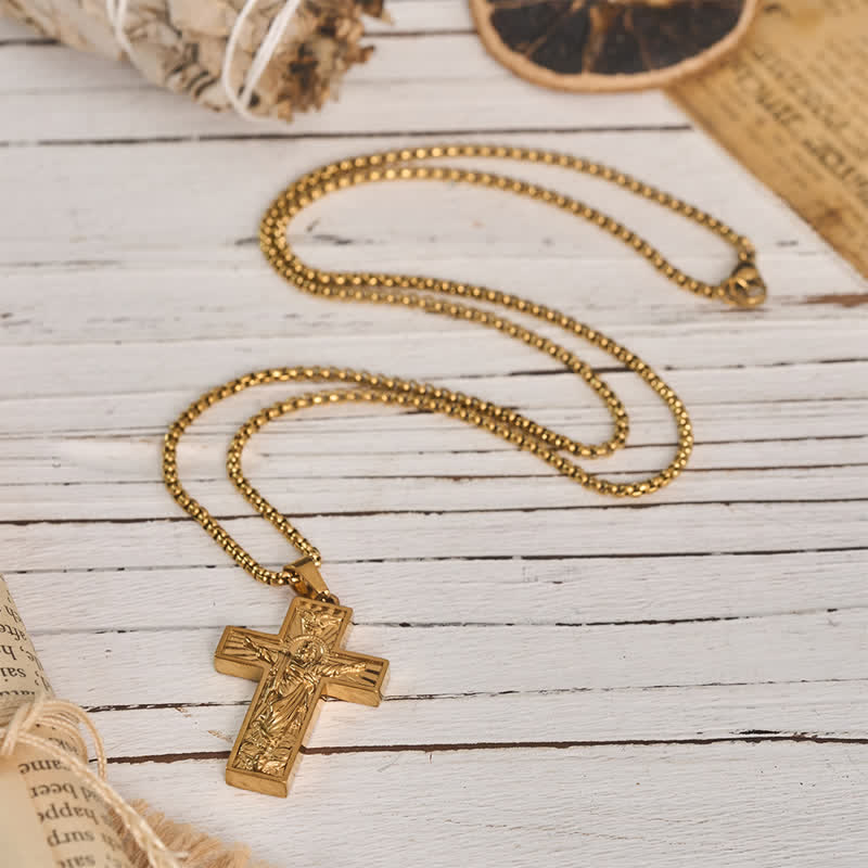 Polished Radiant Halo Crucifix Pendant Necklace: Token Of Everlasting Divine Grace