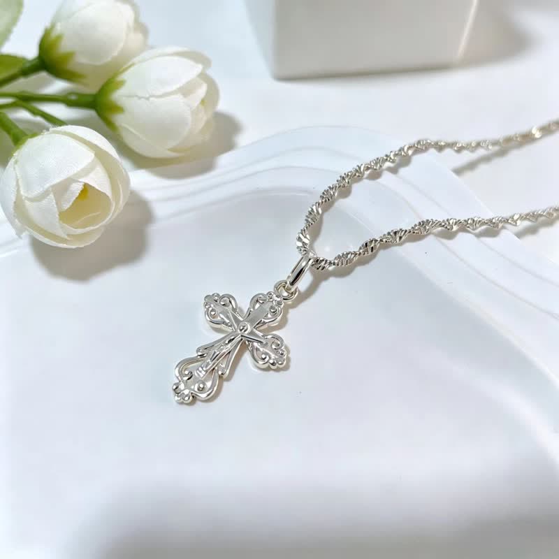 Sacred Filigree Cross Copper Necklace: Symbol of Calm Abiding Peace
