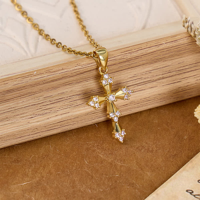 Lightweight Dainty Crystal Cross Necklace: Sign of Timeless Sacred Solace