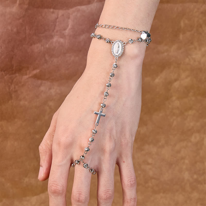 Sacred Our Lady Medallion Beaded Chain: Symbol of Calm Abiding Peace