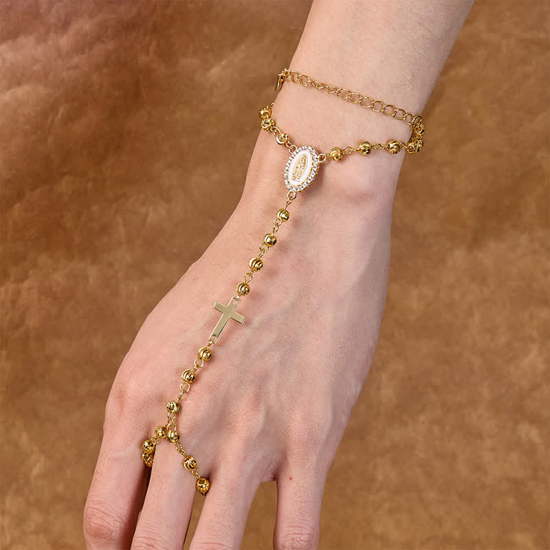 Sacred Our Lady Medallion Beaded Chain: Symbol of Calm Abiding Peace