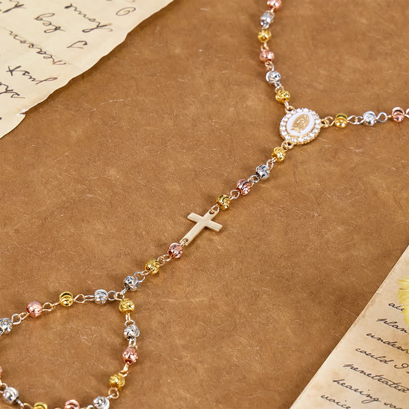 Sacred Our Lady Medallion Beaded Chain: Symbol of Calm Abiding Peace