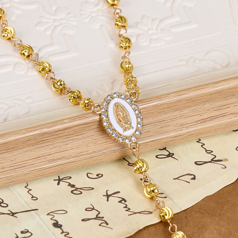 Sacred Our Lady Medallion Beaded Chain: Symbol of Calm Abiding Peace